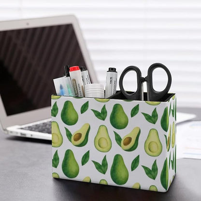 Niapessel Pencil Holder for Desk, Avocado Pen Holder Storage Desktop Pen Organizer Desk Pencil Organizer Makeup Brush Holder for Office School College Leather