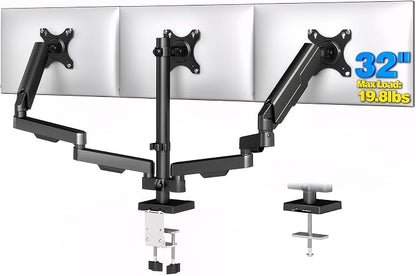 Triple Monitor Desk Mount Stand for 17"-32" Screens, Extra Tall & Long Desk Mount Hold up to 19.8lbs Each, Three Display Arm for Working Gaming with Tilt Swivel Rotation, VESA 75/100mm
