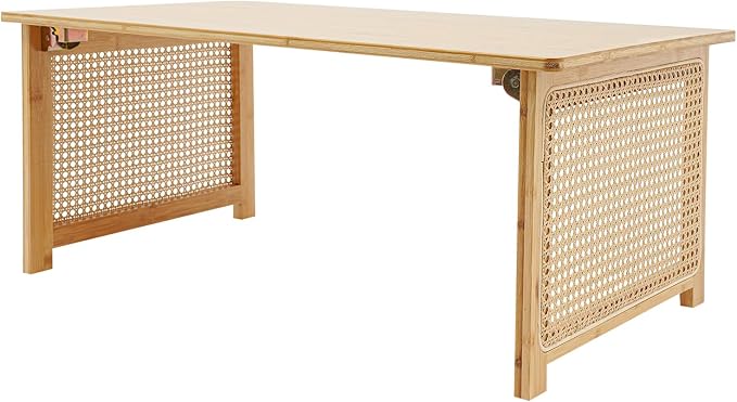 Japanese Floor Table Foldable Bamboo Low Table for Sitting on the Floor, Natural Coffee Table Minimalist Tatami for Home Office, Meditation & Tea Ceremony (Easy Storage) (31.5*18.89*13.77Inch)