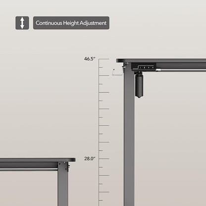 LongKe Electric Standing Desk Adjustable Height, 55x24 Inches Sit Stand up Desktop for Home Office, Ergonomic Rising Computer Table with Memory Preset, Black