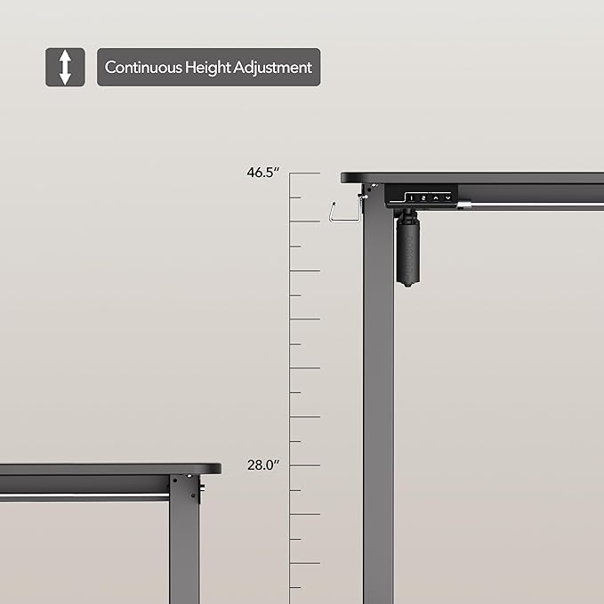 LongKe Electric Standing Desk Adjustable Height, 40x24 Inches Sit Stand up Desktop for Home Office, Ergonomic Rising Computer Table with Memory Preset, Black