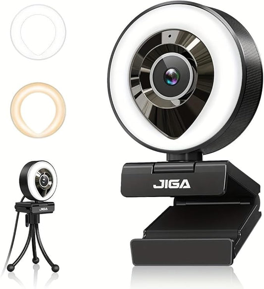 Webcam Computer Camera 1080P with Dual Microphone Adjustable Right Light Web cam for PC Advanced Auto-Focus with Tripod Zoom Streaming Camera Gaming Webcam for Facebook YouTube Xbox Streamer