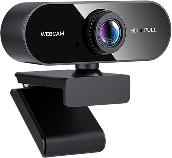 1080P Webcam for PC/Laptop, USB Webcam with Microphone, Noise Cancellation, Support Beauty, Plug & Play with Auto Light Correction for Video Calls, Live Streaming Gaming & Online Meetings