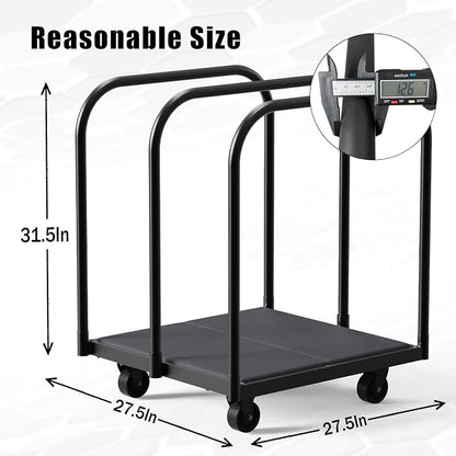 3 Pole Soft Platform Folding Table Cart-Soft Flatbed Panel Cart with 4Inch Swivel Caster 8PCS Folding Table Storage Capacity Soft Platform Truck with 2PCS Straps to Store&Move Lumber,Plywood,Box