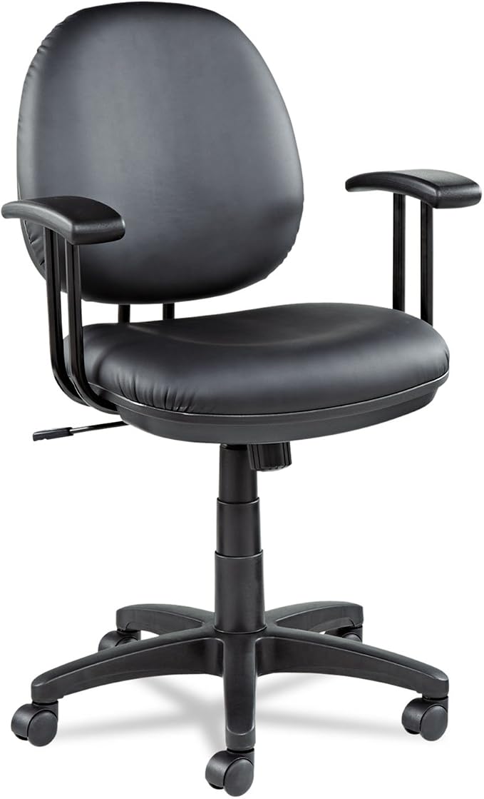 Alera IN4819 Interval Series Swivel/Tilt Task Chair, Leather, Black