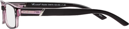 SAV Eyewear (Select-A-Vision) Victoria Klein Fashion Round Reading Glasses 9076 Purple, 1.75