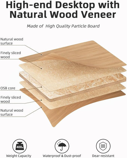 Universal 36 x 24 One-Piece Solid Wood Table Top, 1" Thick Desktop for Stand Up Height Adjustable Desk Frames, Home Office Tabletop, Countertop DIY