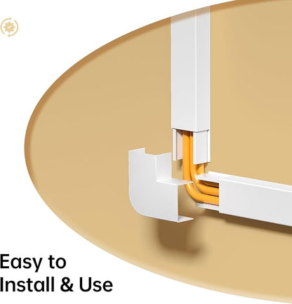 Delamu Cable Hider, 315in Cord Covers for 3-4 Wires on Wall, Large TV Cord Hider Wall, Paintable Wire Hiders Wire Covers for TV Cords on Wall, Easy Mount Cable Cover Raceway Kit, W1.18 H0.6in, White