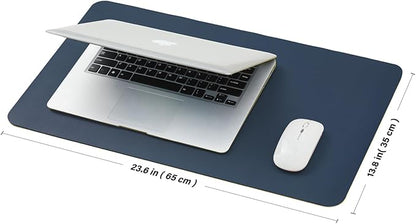 Cork Desk Mat - Small Dual-Sided Desk Pad for Office and Home - Desk Organization and Accessories - Ideal for Large Mouse Pad and Small Desk Mats on Top of Desks(Dark Blue,23.6"x 13.8")