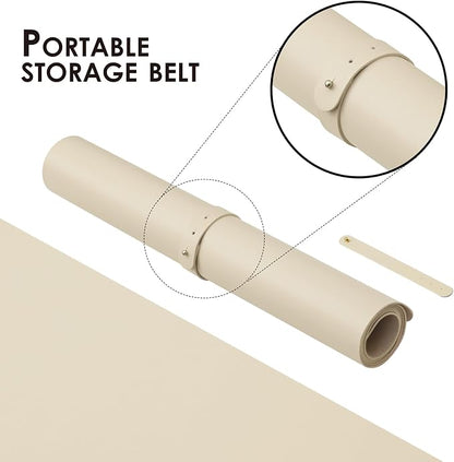 Large Desk Mat - 47.2"x 17" Non-Slip PU Desk Pad for Office and Home - Ideal for Large Mouse Pad and Desk Mats on Top of Desks(Beige)