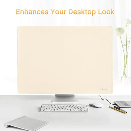 MOSISO Monitor Dust Cover 26, 27, 28, 29 inch Anti-Static Dustproof LCD/LED/HD Panel Case Computer Screen Protective Sleeve Compatible with iMac 27 inch, 26-29 inch PC, Desktop and TV, Beige