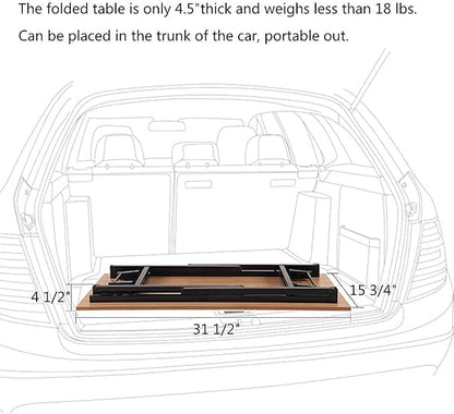 DlandHome Folding Desk Small Desk 31.5 inches Computer Desk for Home Office Folding Table Writing Table for Small Spaces No Assembly Required Retro