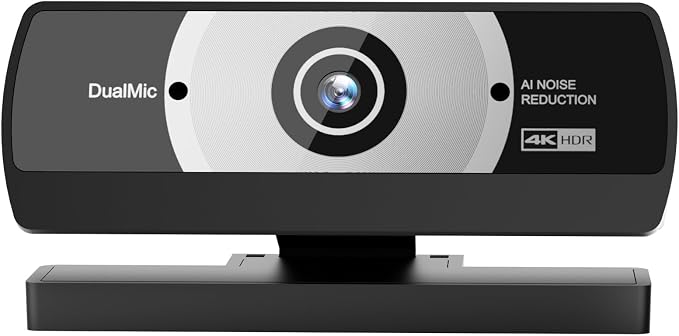 4K Webcam with Microphone, 24MP Ultra HD Web Cam for Desktop Computer, Streaming Camera for PC with Auto Light Correction & Wide Angle, Plug and Play USB Computer Camera for Laptop/Mac/Zoom/Teams