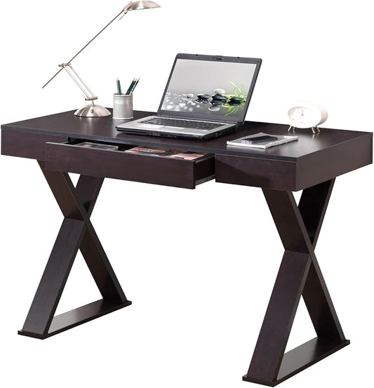 Techni Mobili Trendy Writing Desk with Drawer, Espresso