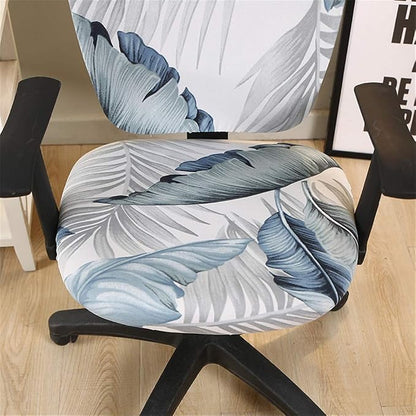 Jinzio Computer Office Chair Cover - Split Protective & Stretchable Cloth Polyester Universal Desk Task Chair Chair Covers Stretch Rotating Chair Slipcover, Strong Blue