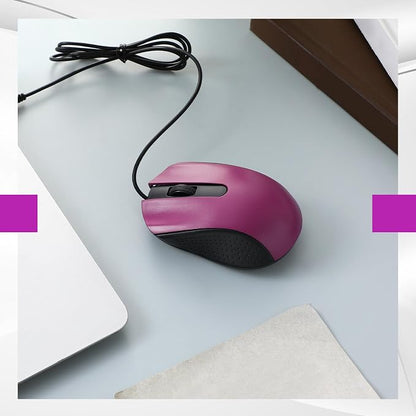 Bonuci 30 Pack USB Wired Mouse 3 Button Corded Computer Mice Bulk USB Mouse for PC Desktop, Laptop, Office, School, Classroom Use(Purple)