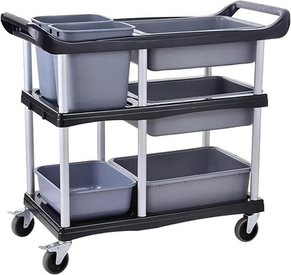 3 Tier Utility Cart Heavy Duty 330lbs Capacity Rolling Service Cart Utility Carts with Wheels Storage Cart Restaurant Supplies Great for Hotel,Kitchen,Laundry Room,Siz:41x18.3x37
