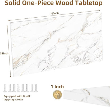 Universal Solid One-Piece Wood Table Top, 71"x32"x1" Workbench Top - Rectangular Particle Board for Standing Desk, Home Office Desk Countertop DlY, Washer Dryer, Coffee, Bar Tabletop