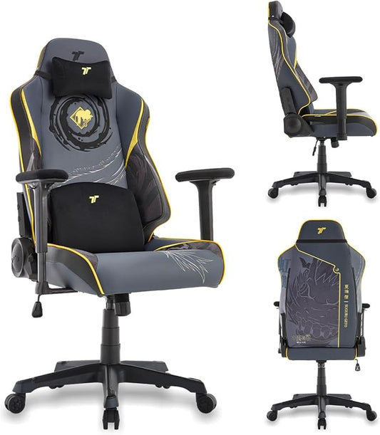 TTRACING Jujutsu Kaisen Geto Gaming Chair with Upgraded Spring Cushion | Premium PU leather 440lbs seat, ideal for home office setup. Features 4D armrests and 135° recline to eliminate fatigue.