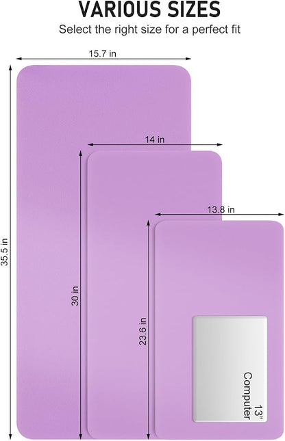 Desk Pad, 30" x 14" PU Leather Non-Slip Desk Mat Large Mouse Pad for Desktop, Waterproof Laptop Computer Writing Mat for Office, Home, Work, Gaming, Purple