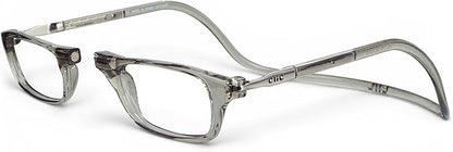 Clic Magnetic Reading Glasses - Adjustable Neck Hanging Readers - Secure Fit with Rigid Headband - Original (S-M, Smoke, 2.50)