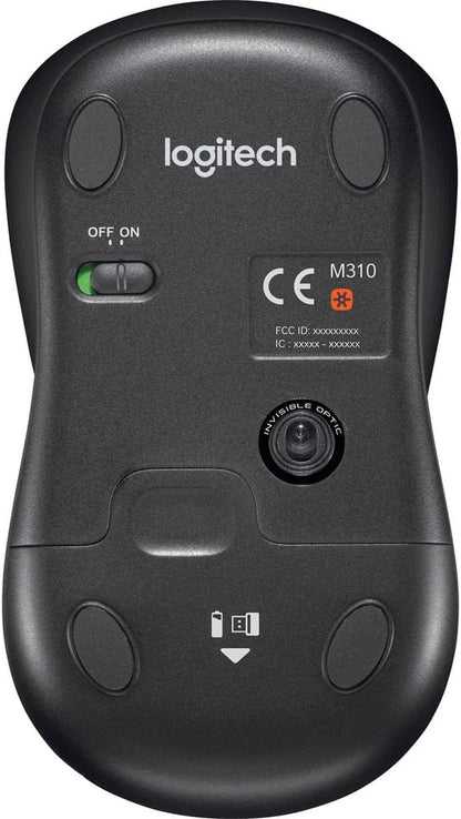 Logitech Wireless Mouse M310 (Black) (Renewed)