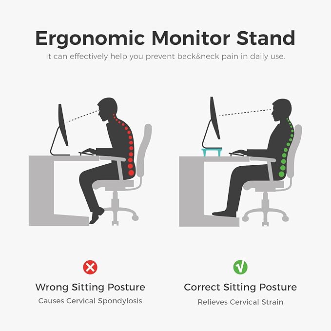 loukin Dual Monitor Stand Riser for Desk, 43.6"*8.2"*3.2" Large Computer Stand for 2 Monitors, Laptop, Printer, Length and Angle Adjustable Computer Shelf, Home Office,Max 43.6" Length(Brown)