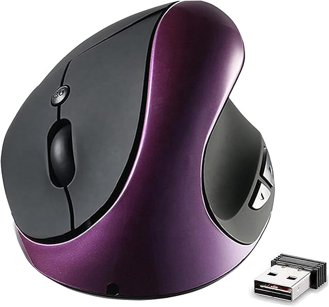 Ergonomic Vertical Mouse, Wireless 2.4G High Precision Rechargeable Ergonomic Mouse Optical Mice with Adjustable DPI 800/1200/1600, Reduce Wrist Strain, Specially for Small-handers Right-handers