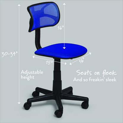 Urban Lifestyle Swivel Mesh Desk Chair, Royal Blue 21D x 21W x 33H in