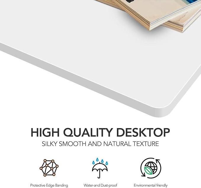 SANODESK Whole-Piece Particle Board Table Top for Standing Desk and Home Office Desk DIY, 48x30x1 Inch White Desk Top