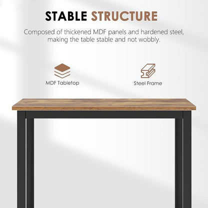 SogesHome 31.5inches Computer Desk PC Desk Office Desk Workstation for Home Office Use Writing Table, Vintage Brwon(31.5''Lx31.5''W)
