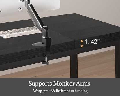 78.7 Inch Large Computer Desk, Modern Office Desk with Deep Desktop, Spacious Gaming Desk for 2 People, Study Writing Workstation for Home Office, Work from Home, Easy Assembly, Black
