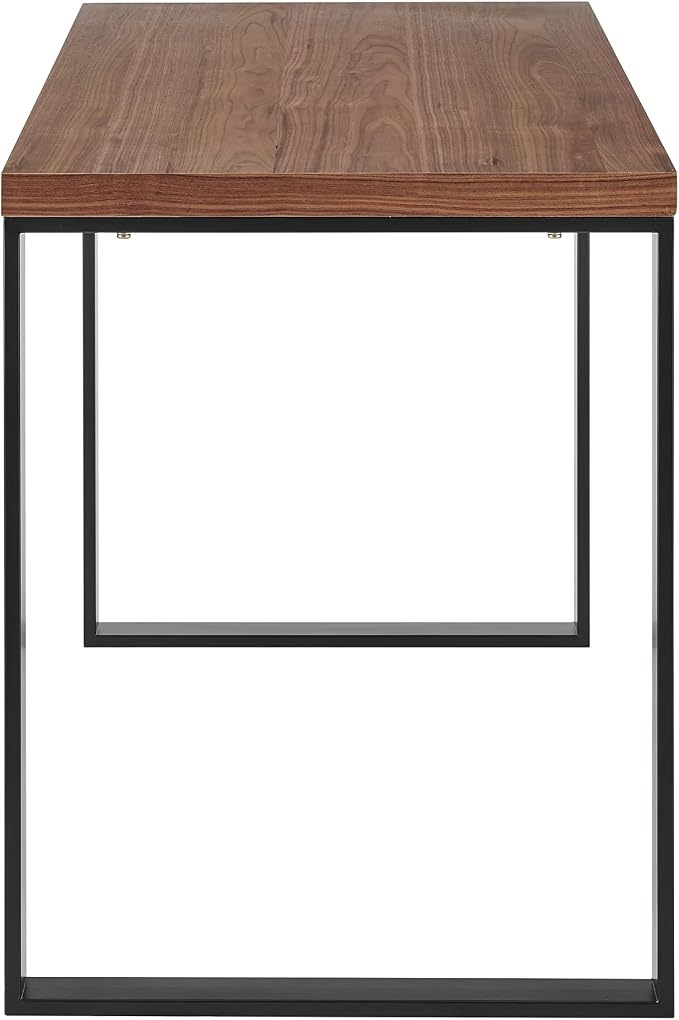 Euro Style Dillon 47" Home Office Writing Gaming Desk | Modern Industrial Minimalism | Lacquer Finished Wood | Professional-Grade Construction for Daily Use | Anthracite, Matte Black Legs