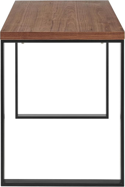 Euro Style Dillon 47" Home Office Writing Gaming Desk | Modern Industrial Minimalism | Lacquer Finished Wood | Professional-Grade Construction for Daily Use | Anthracite, Matte Black Legs