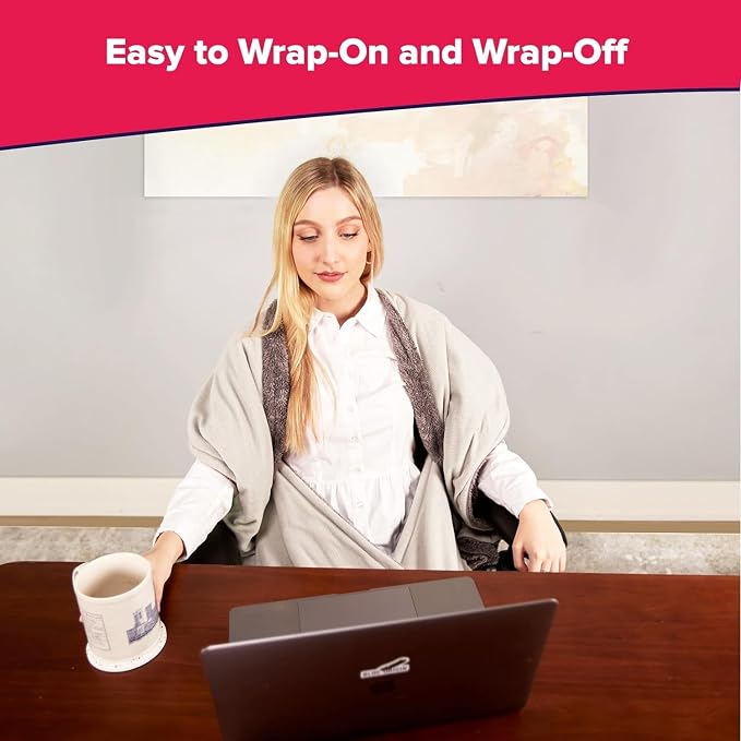 The Original Office Chair Blanket by SnuggleBack; Cozy Comfy Office Desk Chair Wrap Attaches for Hands-Free Warmth. Stay Warm In The Winter or Summer. (Lavender Pattern Fleece)