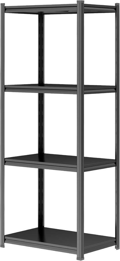 Printer Stand, Metal Shelving Adjustable Storage Shelves, printer table Office Organizer Book shelf corn shelf Industrial Shelving for office organization, black Nightstand (13.8"W×11.8"D×44.1"H)