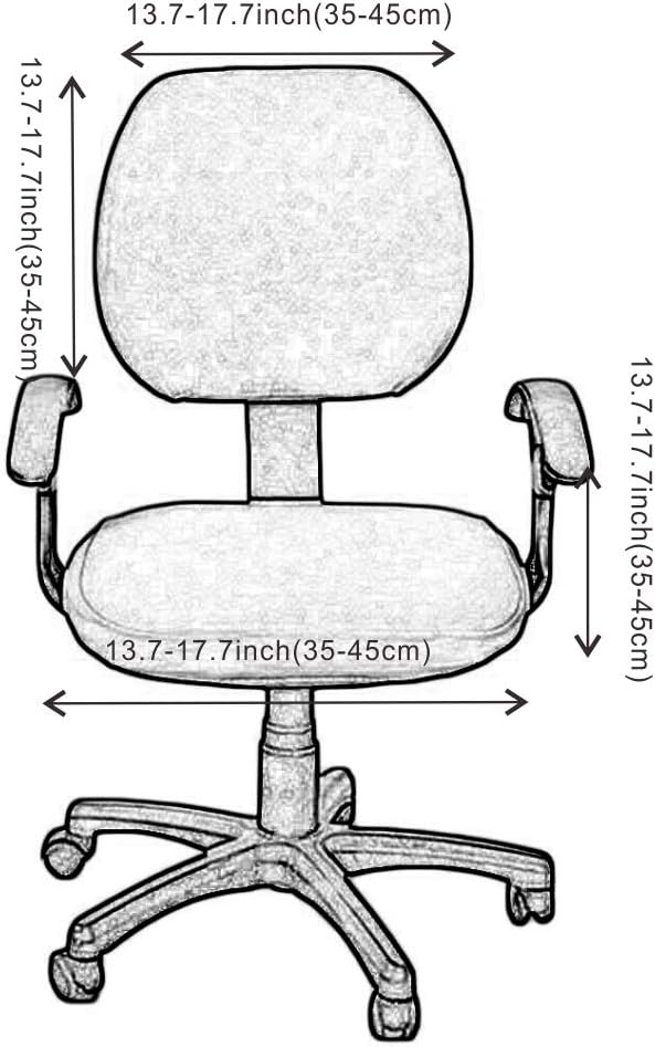 Jinzio Computer Office Chair Cover - Split Protective & Stretchable Cloth Polyester Universal Desk Task Chair Chair Covers Stretch Rotating Chair Slipcover, Light Grey