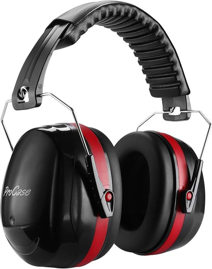 ProCase NRR 32dB Noise Reduction Ear Muffs for Adults & Kids, Hearing Protection for Shooting, Gun Range, Mowing, Construction & Autism Sensory Support, Foldable Safety Earmuffs –Red