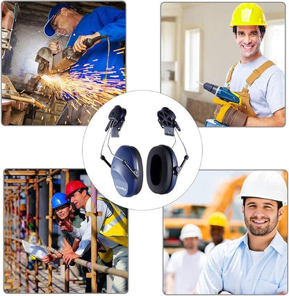 Noise Cancelling Helmet Attachable Ear Muffs Blocking Sound Reduction Ear Protection for Construction Site,Adaptors