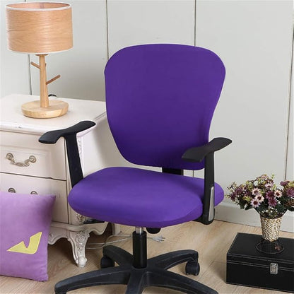 Jinzio Computer Office Chair Cover - Split Protective & Stretchable Cloth Polyester Universal Desk Task Chair Chair Covers Stretch Rotating Chair Slipcover, Purple
