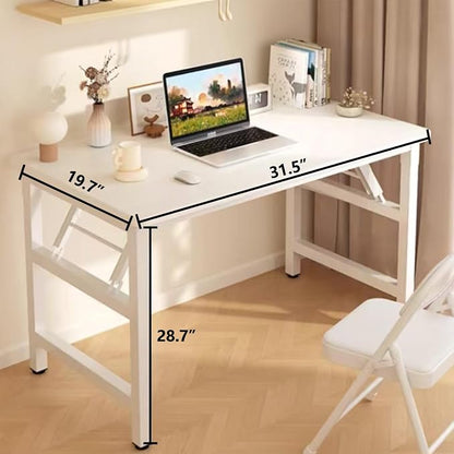 Folding Desk,31.5 Inch No Assembly Folding Computer Desk, Space-Saving Small Desk for Home Office Bedroom Dorm Study, Compact Portable Foldable Laptop Desk