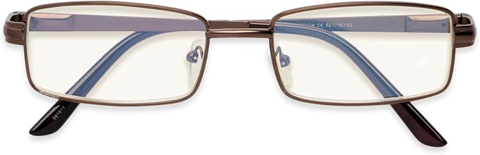 Readers Readers.com Reading Glasses: The Dash Blue Light, Metal rectangle Style for Men and Women
