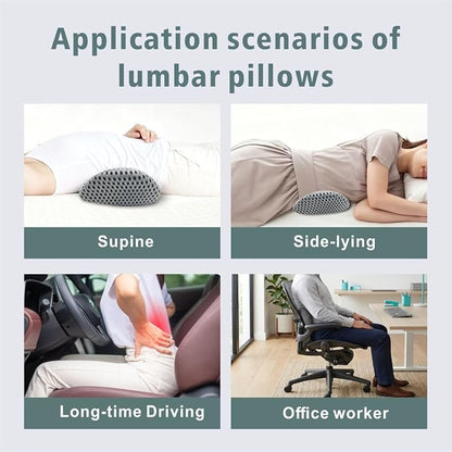 Lumbar Support Pillow for Office Chair, Ergonomic Memory Foam Back Cushion for Lower Back Support, Breathable Mesh Lumbar Cushion for Car Seat, Desk Chair & Long Sitting Relief