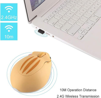 CHUYI Hamster Wireless Mouse, Cute Animal Optical Aesthetics Silent Mouse Portable Cordless Mute Mice for Travel School Office for Computer Laptop PC (Yellow)