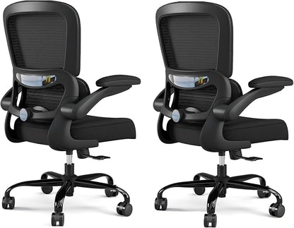 TRALT Office Chair - Ergonomic Desk Chair with Adjustable Lumbar Support, Mesh Computer Chair, Executive Chairs for Home Office Comfortable Lumbar Support Black Pack of 2