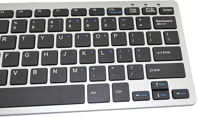 iKKEGOL Mini USB Slim Wired 78 Key Small Super Thin Compact Keyboard for Desktop Laptop PC Win 7 Mac (Black with Silver)