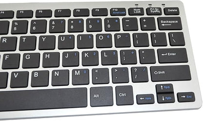 iKKEGOL Mini USB Slim Wired 78 Key Small Super Thin Compact Keyboard for Desktop Laptop PC Win 7 Mac (Black with Silver)