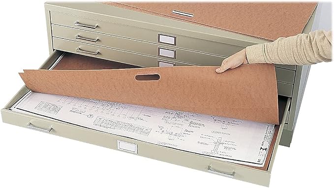 Safco Products 4998TSR Flat File for 48" W x 36" D Documents, 5-Drawer (Additional Options Sold Separately), Tropic Sand