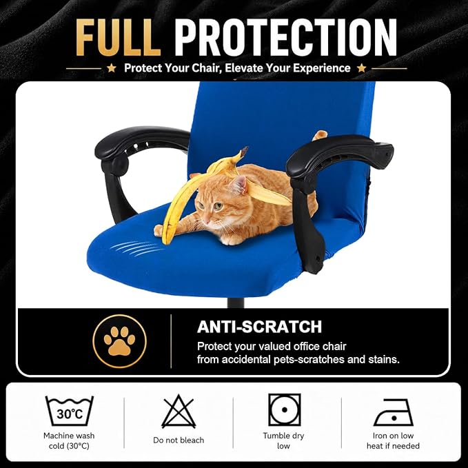 DIVA EN CAMINO DEC Stretch Office Chair Cover with Zipper, Soft Polyester Slipcover for High Back or Rotating Desk Chair