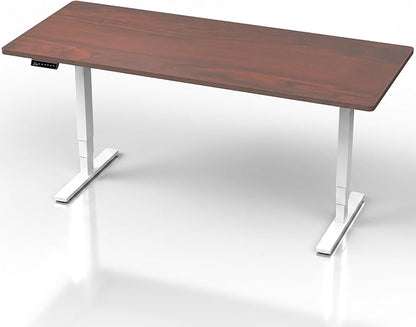 VIVO Electric 71 x 30 in Standing Desk, Touch Screen Adjustment, 220 lb Frame Support, 2E Series, Dark Walnut Top, White Frame, DESK-KIT-2EW71D
